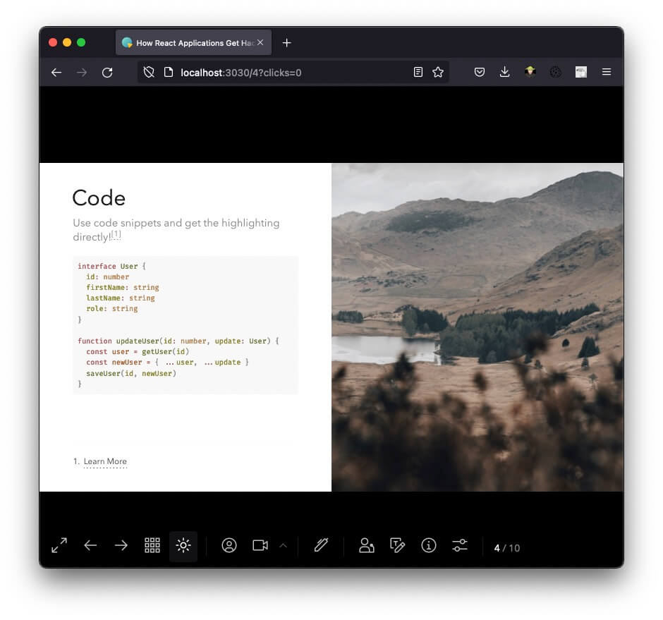 Slidev support for dark mode toggle.